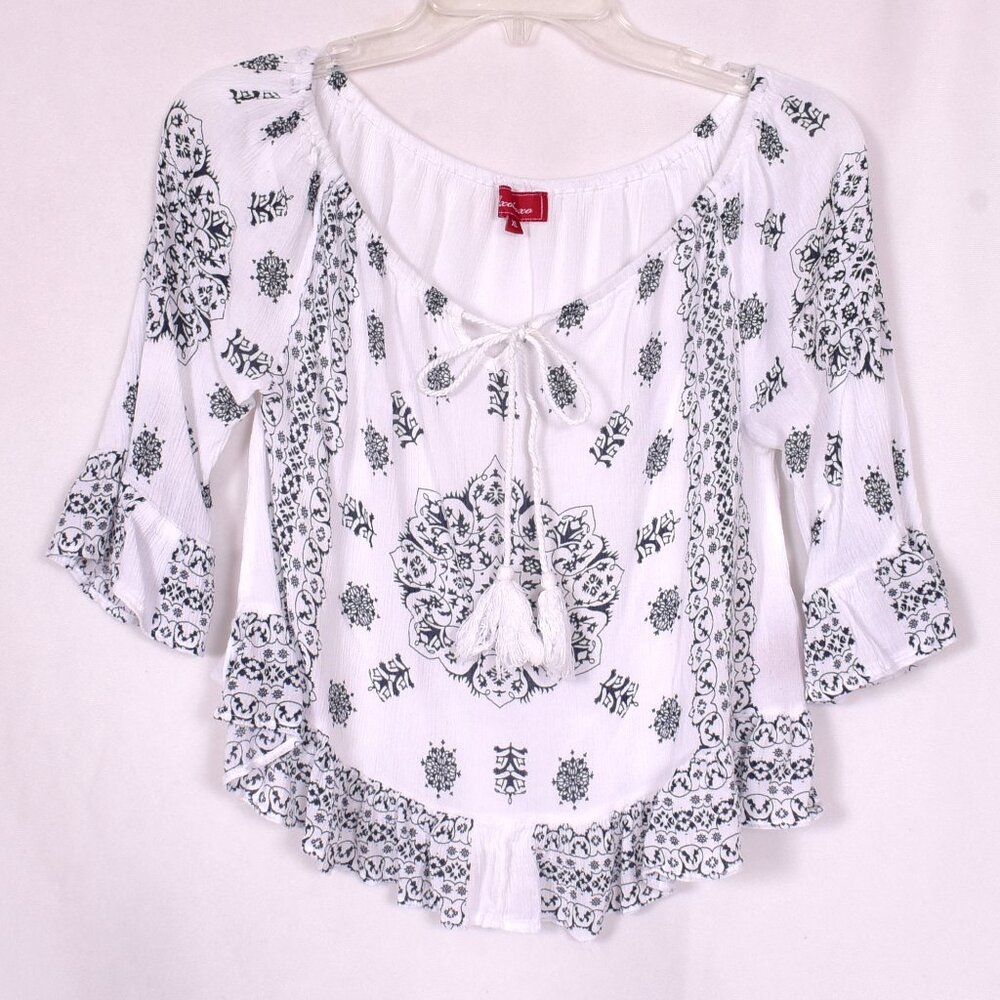 Oxolloxo Peasant BOHO Top with Tie at Neck Line Size XL
